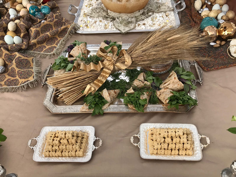 wheat and flat bread in the shape of a cone