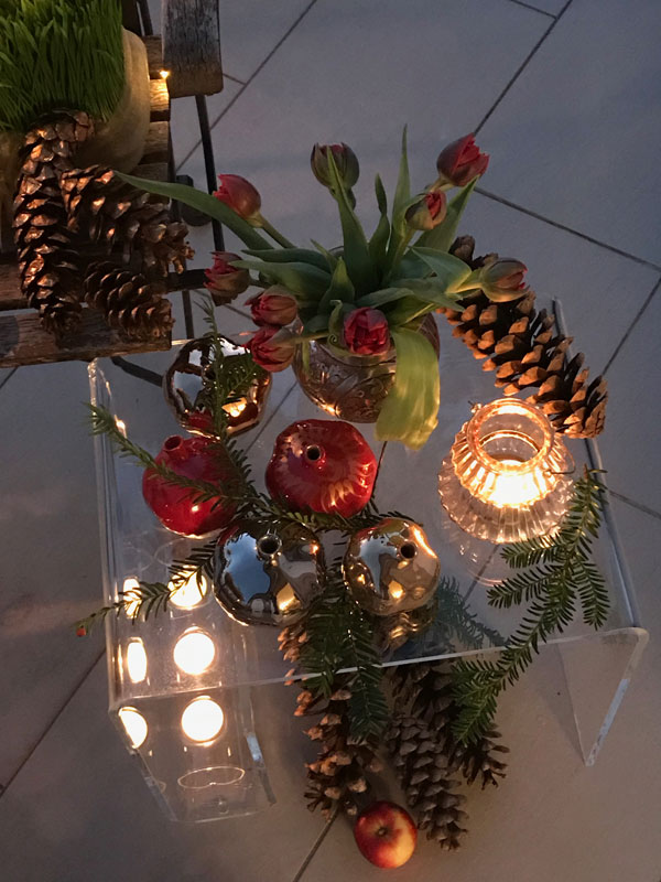 ceramic pomegranates in various shades