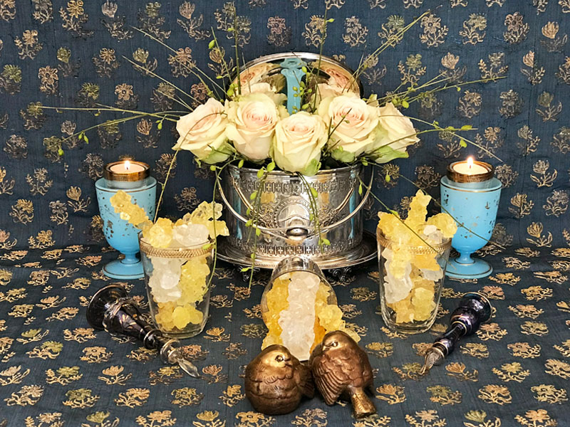 Blue, Gold &amp; Silver marriage sofreh