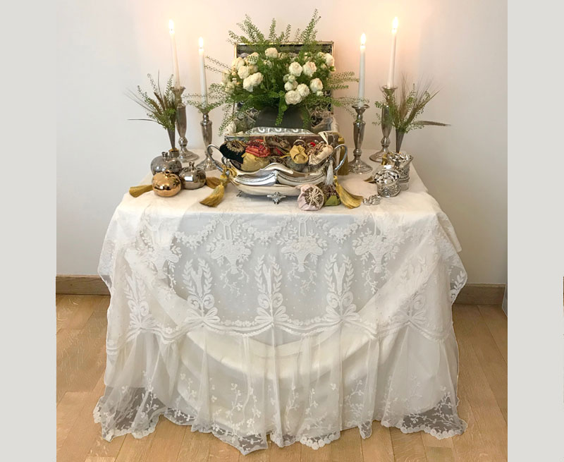 lace and pearl diamond sofreh