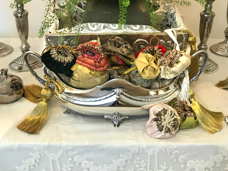 antique silver-plated jardiniere