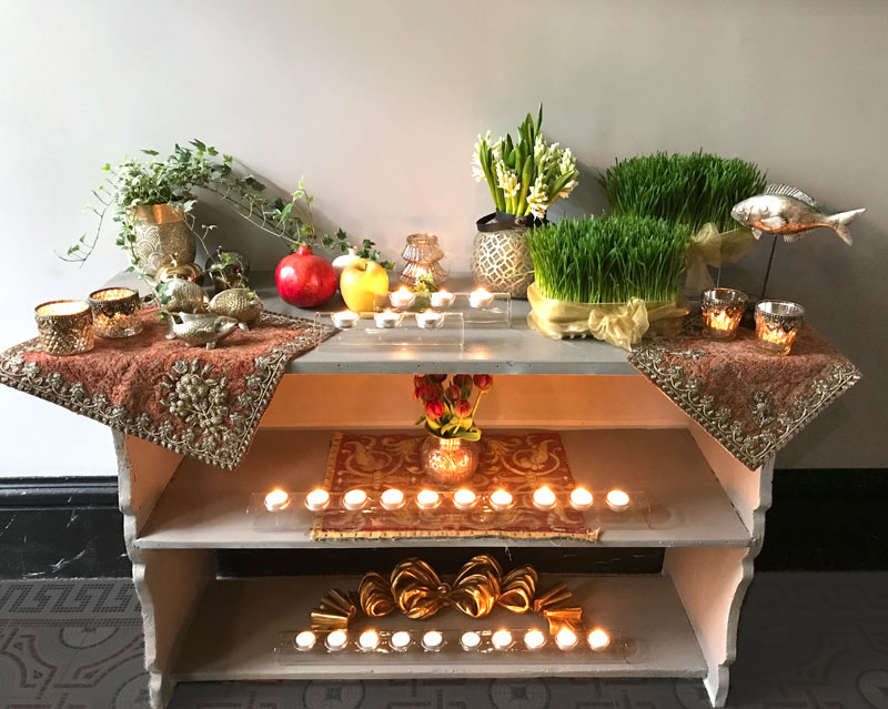 Three-level Sofreh for Nowruz