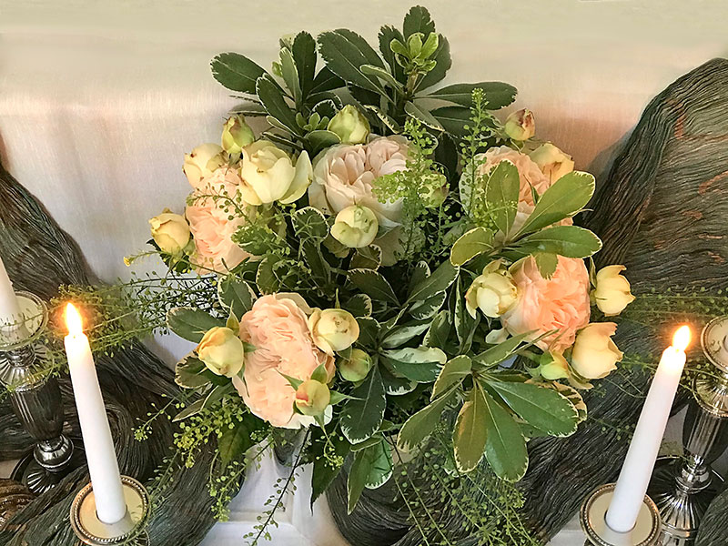 Lorena Summerhouse roses in candlelight