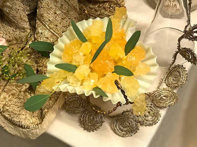 jewel-like pieces of crystal sugar nabat