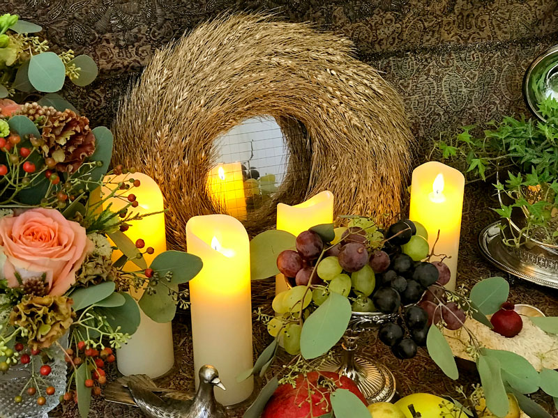 mirror mosaic framed with sheaves of wheat