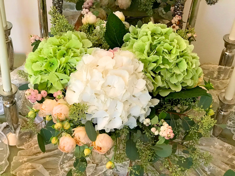 pastel bouquet of White Verena and Verena Classic hydrangeas
